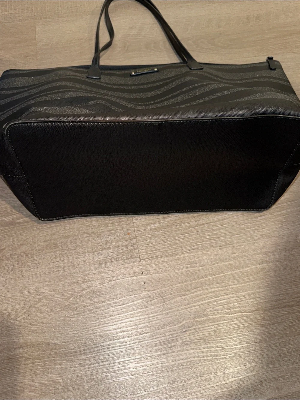 Kate Spade Haven Lane Hani Glitter Stripe Tote Black/Silver